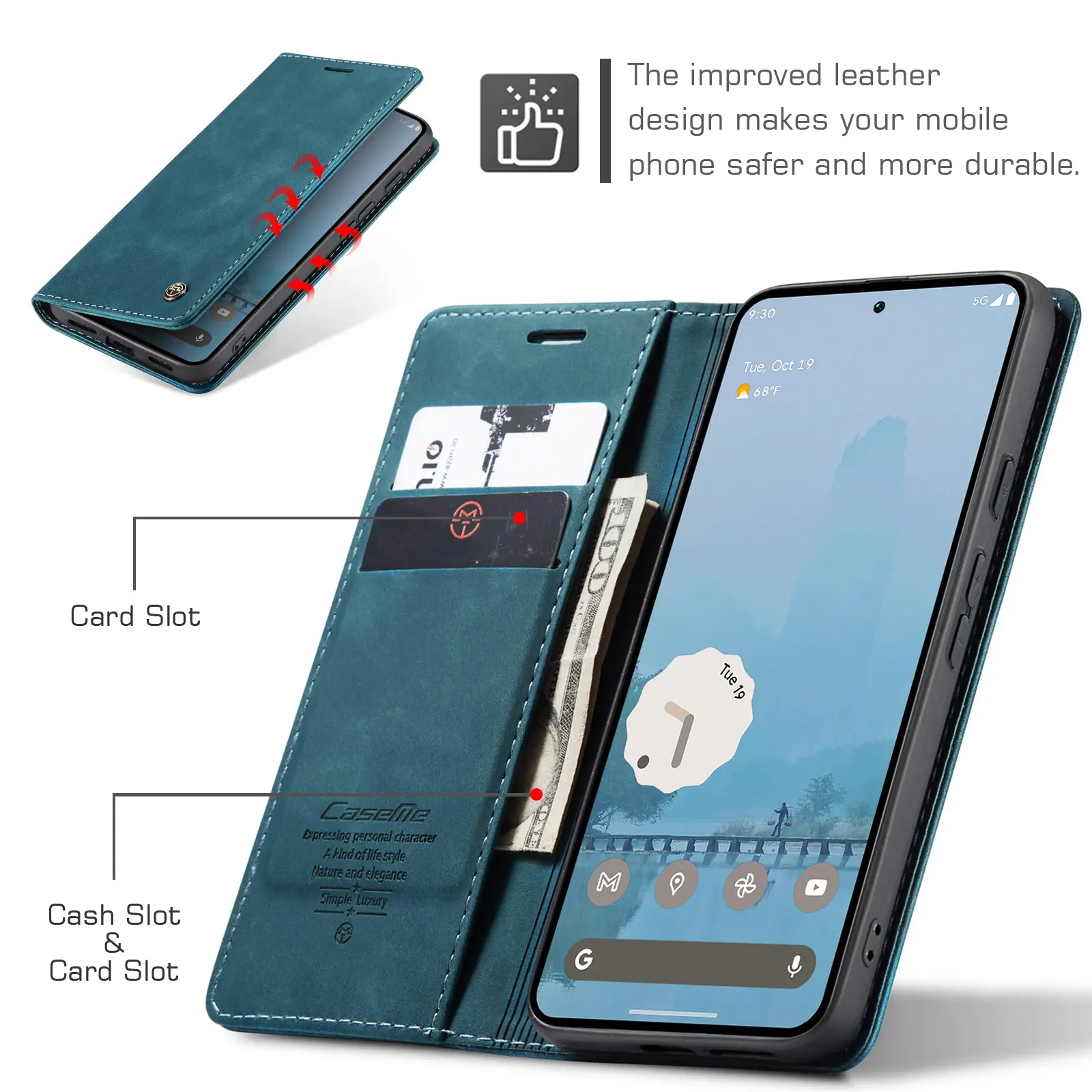 Slim Plånboksfodral Google Pixel 10a Blå
