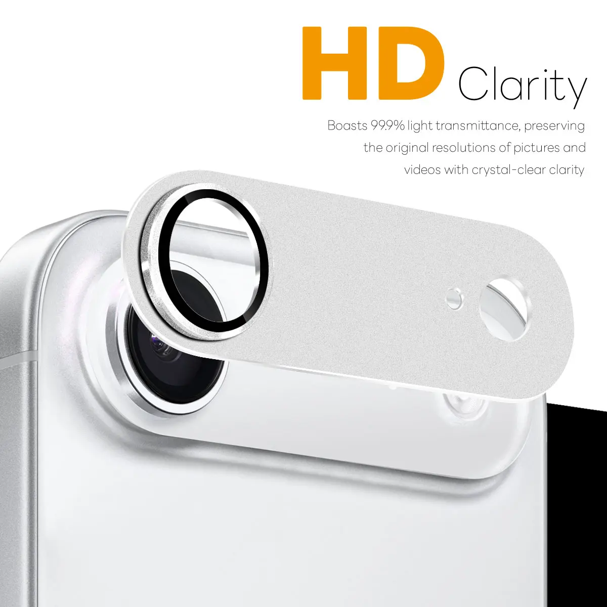 Kameraskydd Härdat Glas Metall iPhone Air Silver