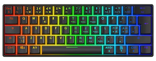 DK470 60 % mekanisk tastatur med RGB Hot-Swap KTT-brytere, Svart
