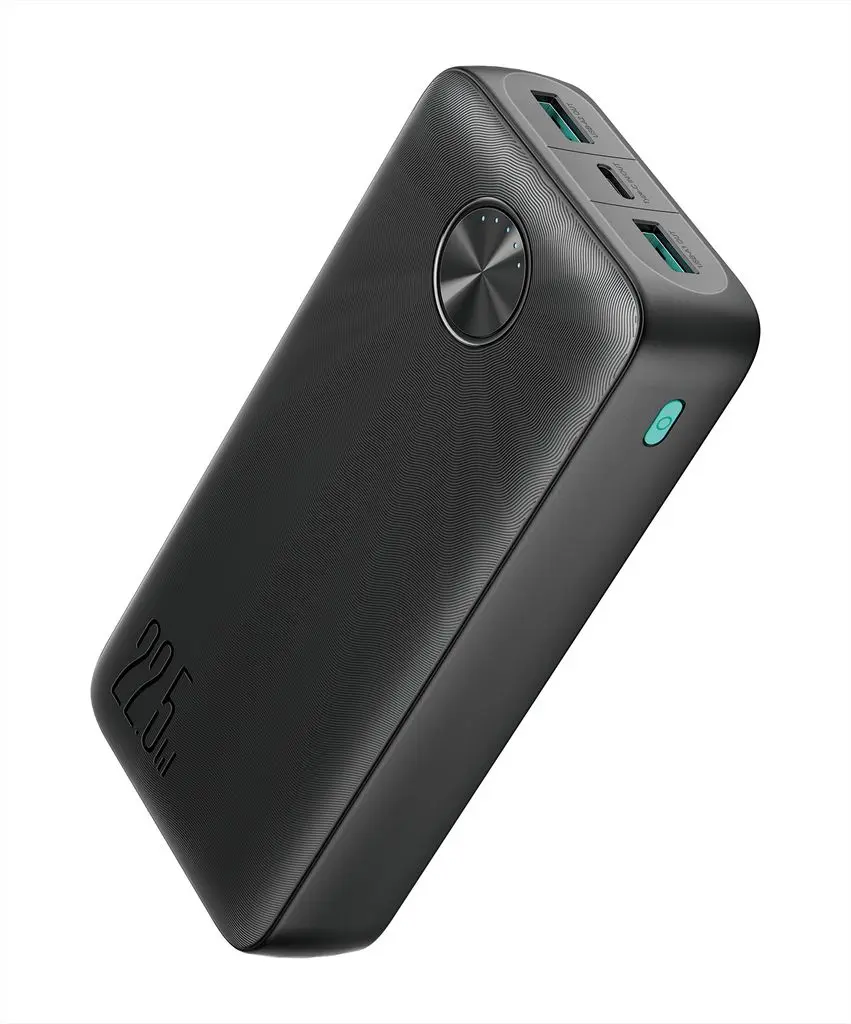 Powerbank 20000 mAh 22.5W LED - Triple udgang Sort