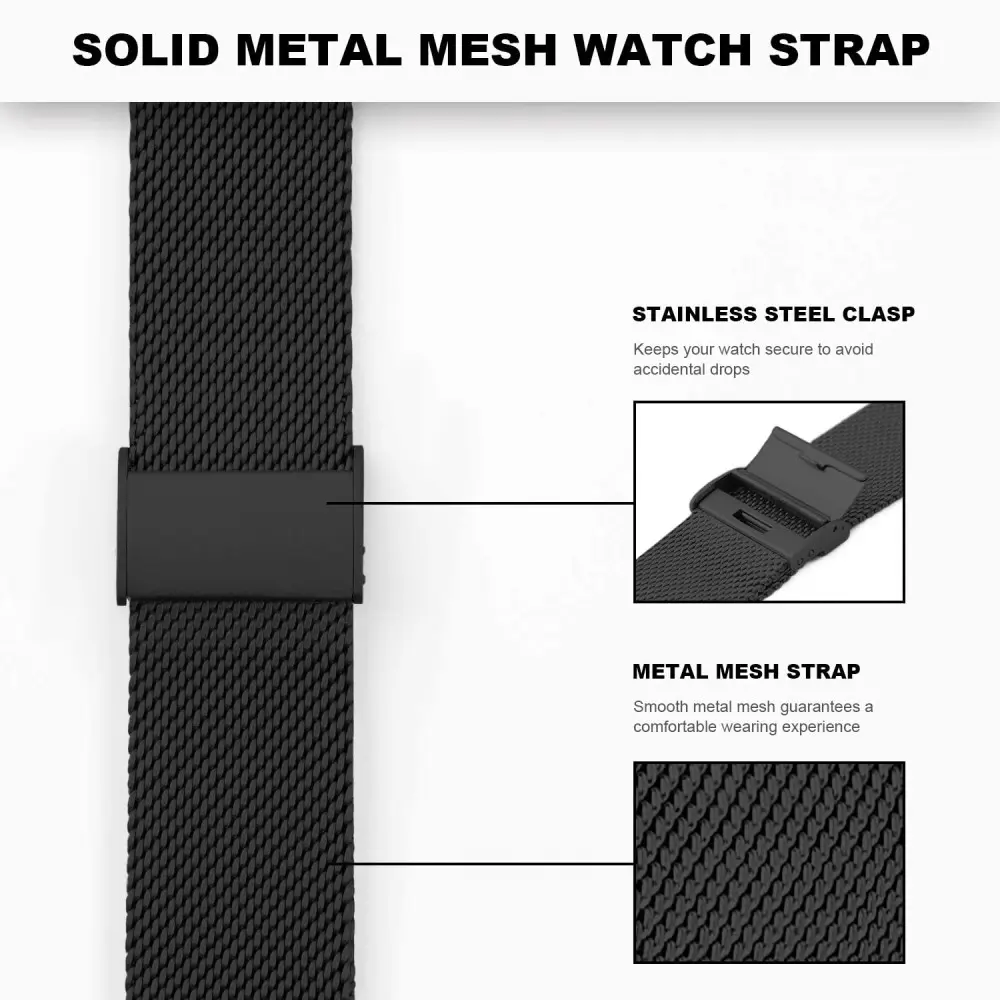 Mesh Bracelet Fitbit Charge 6 Svart