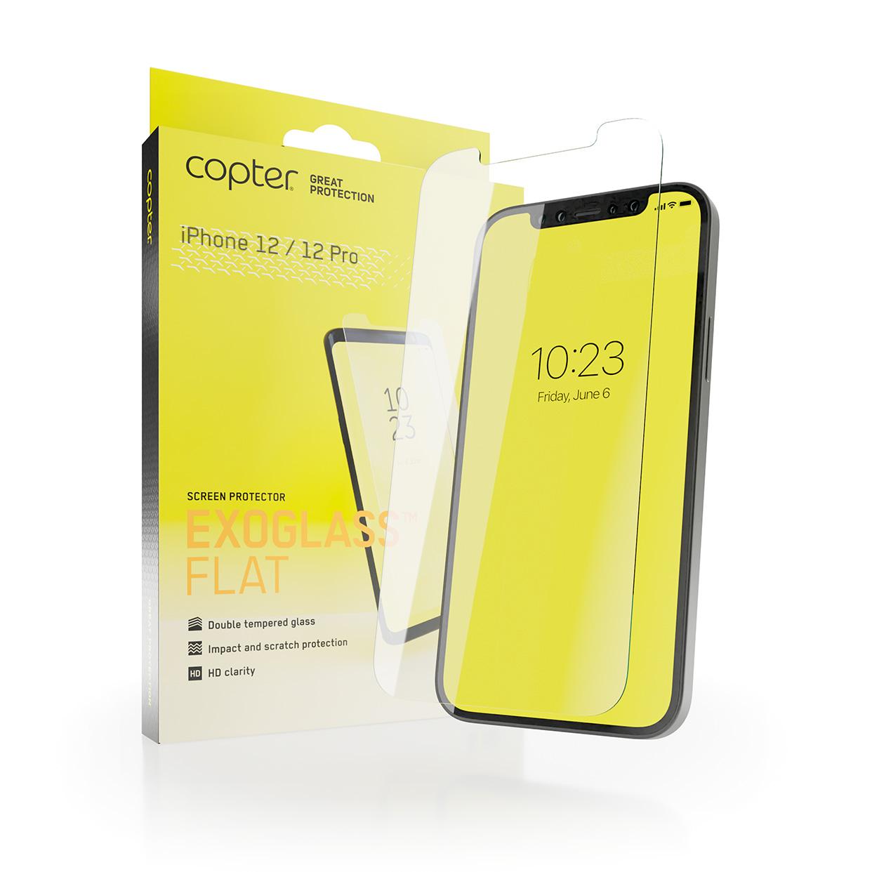 Copter iPhone 12/iPhone 12 Pro Skjermbeskytter i herdet glass - Exoglass