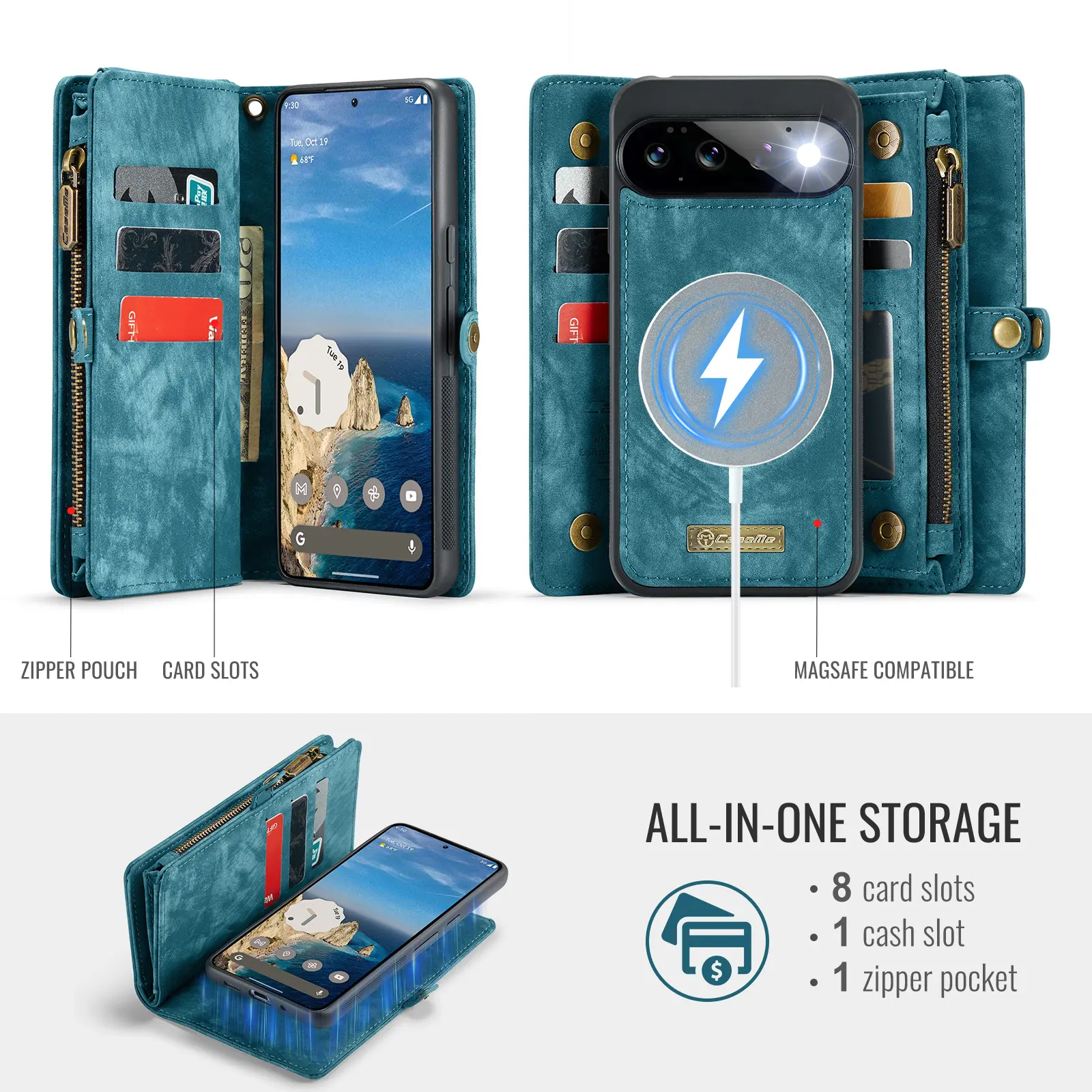 Multi-slot Plånboksfodral Google Pixel 11 Blå