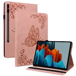 Lærveske Sommerfugler Samsung Galaxy Tab S9 Rosa