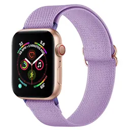 Elastinen Nailonranneke Apple Watch Series 8 45mm Liila