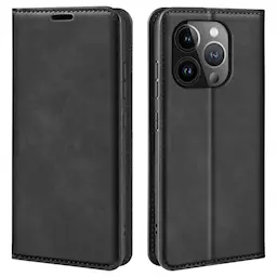 iPhone 15 Pro Ohut kotelo korttitaskulla, Musta