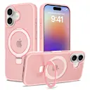 Hybridcover Magnetic Ring iPhone 17 Lyserød