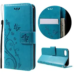 iPhone SE 2022 Mobiletui med sommerfugle, Blå