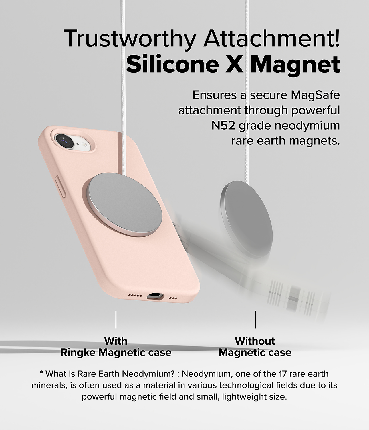 Silicone Magnetic Case iPhone 17e Pink Sand