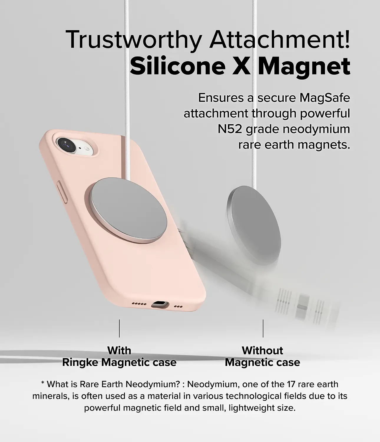 Silicone Magnetic Case iPhone 17e Pink Sand