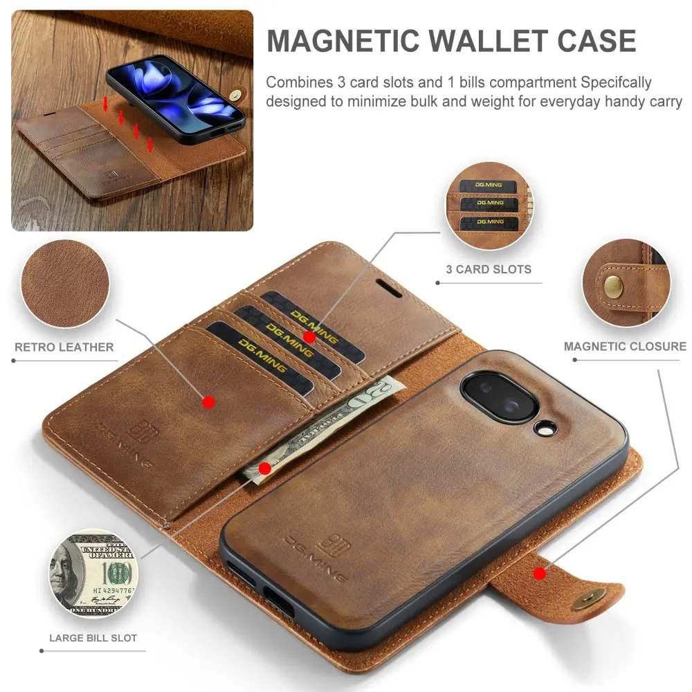 Magnet Wallet Google Pixel 9a Cognac