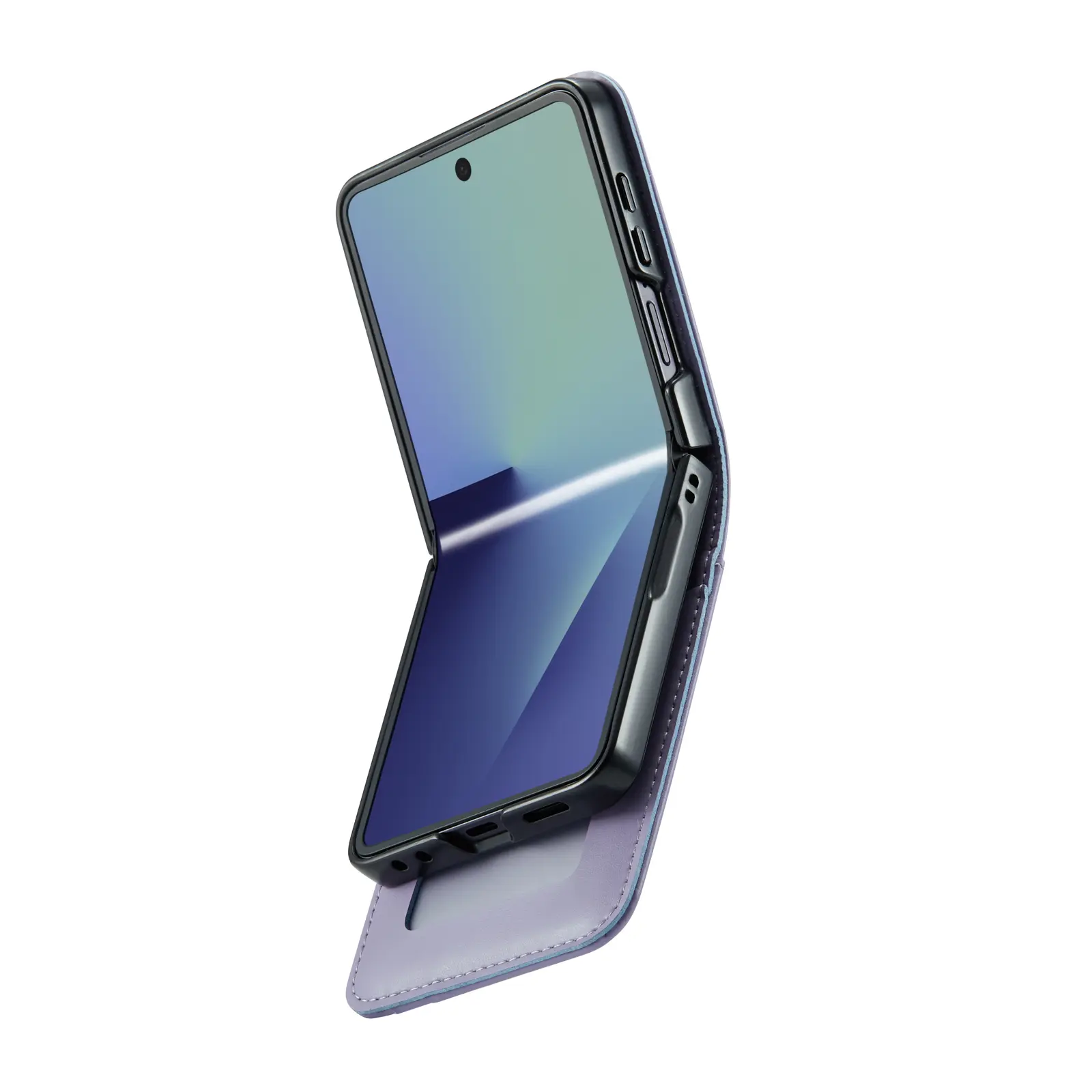 Äkta Läderfodral Samsung Galaxy Z Flip 8 Lila