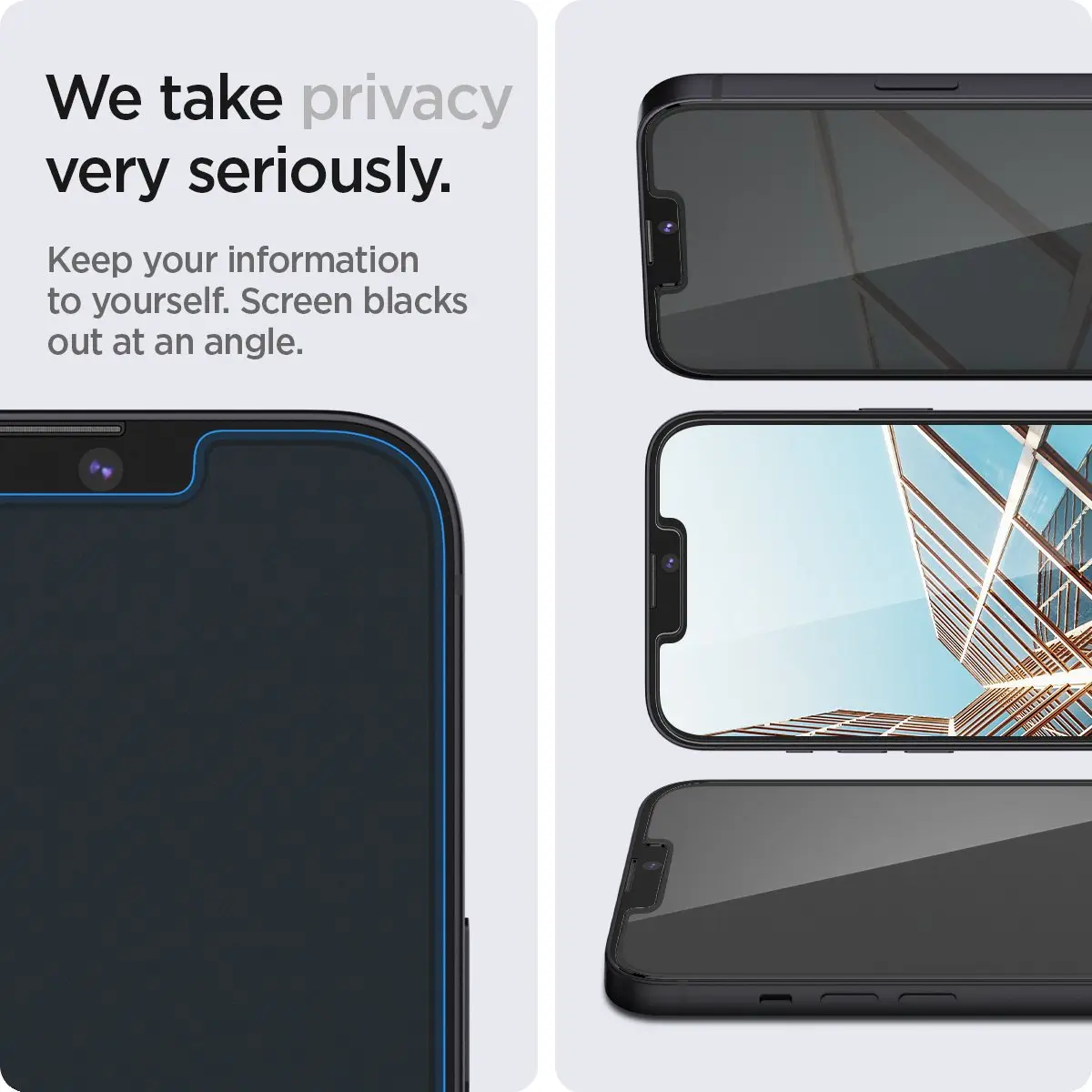 iPhone 16e Privacy Screen Protector GLAS.tR EZ Fit (2-pack)