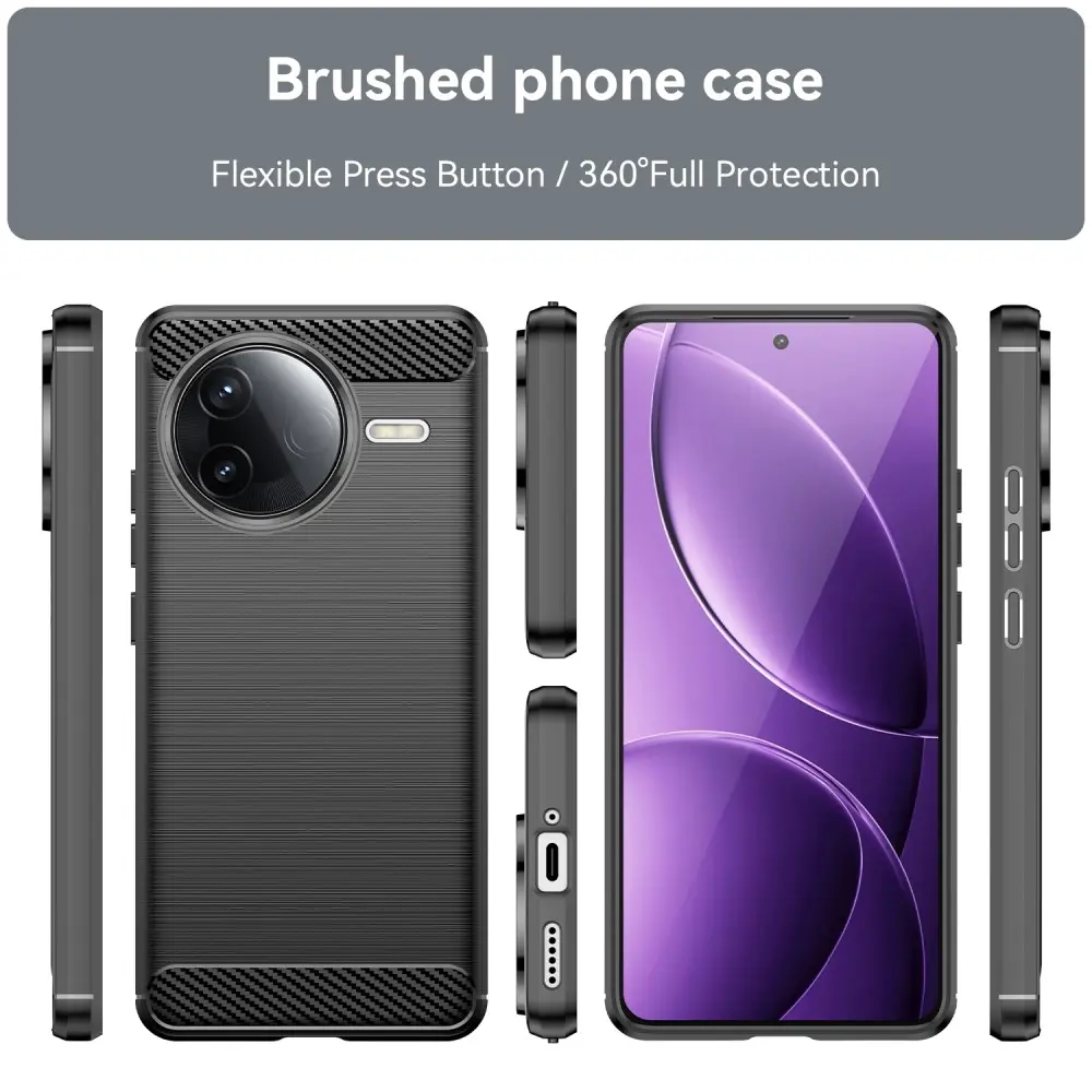 Xiaomi Poco F7 Pro Skal TPU Brushed Svart
