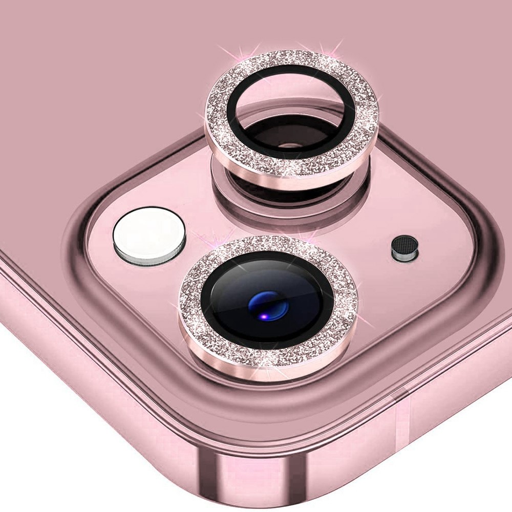 Hat Prince Glitter Linsebeskyttelse Aluminium iPhone 13 Mini rosa