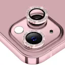 Glitter Linsebeskytter Aluminium iPhone 13 lyserød