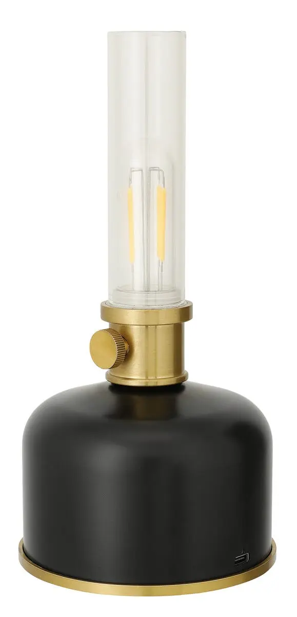 Ladattava LED-öljylamppu sisäkäyttöön 22 cm, Musta