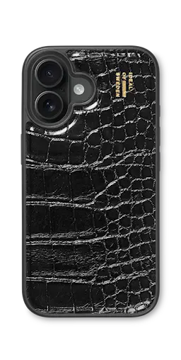 iPhone 17 MagSafe deksel i vegansk skinn, Black Croco