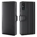 Sony Xperia 5 V Lommeboketui i ekte skinn, Svart