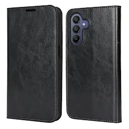 Mobiltaske Ægte Læder Samsung Galaxy A17 Sort