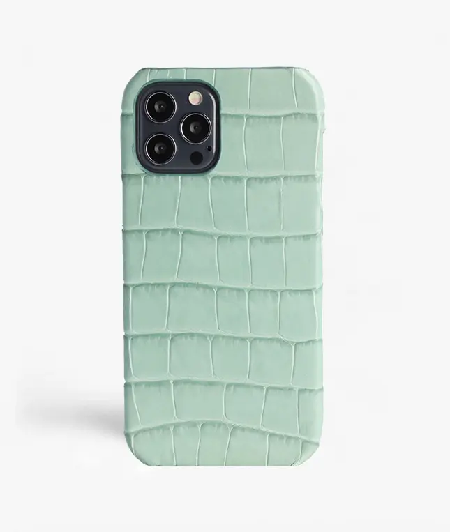 Cover iPhone 12 Pro Max Croco Lysegrøn