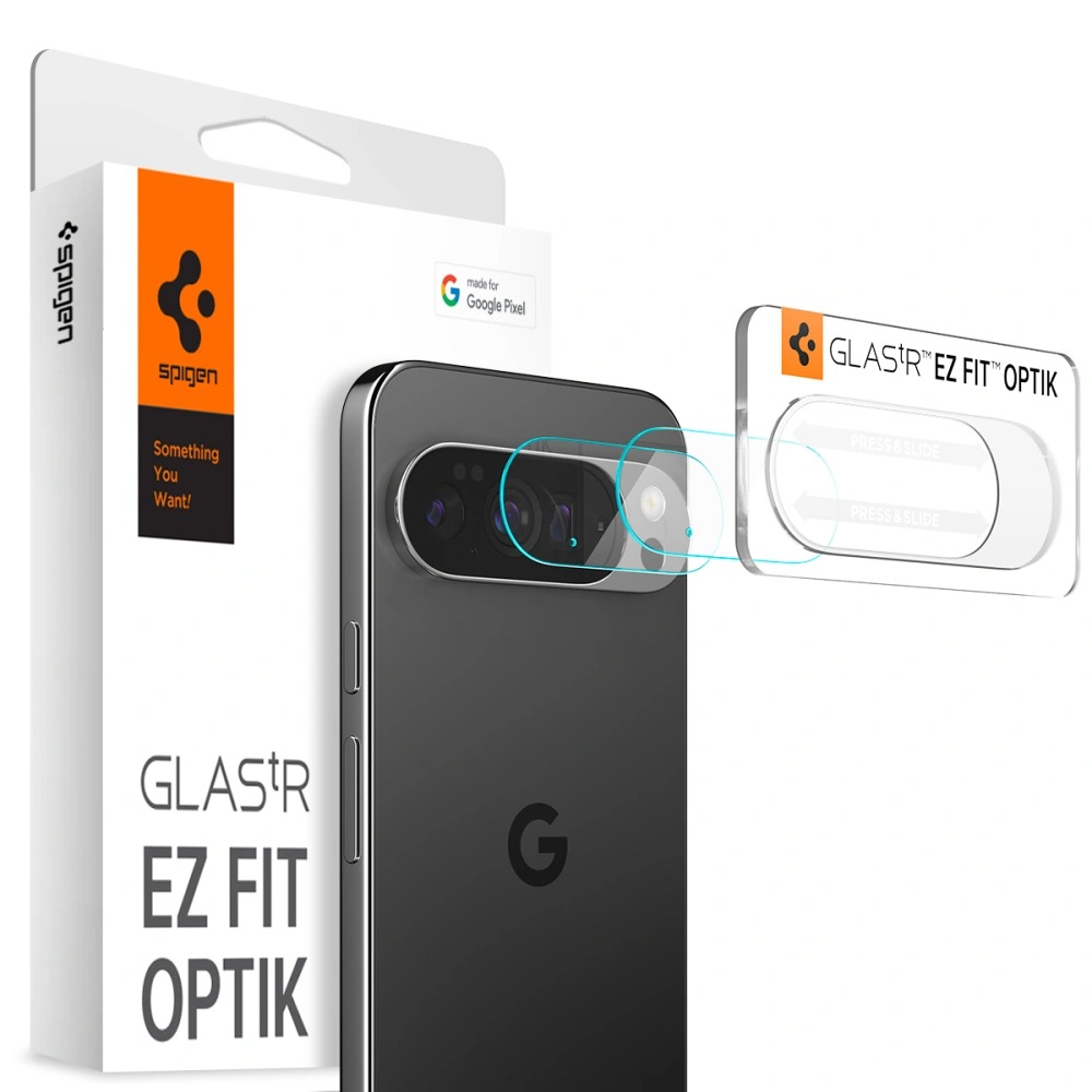Spigen Google Pixel 10 Pro EZ Fit Optik Lens Protector (2-pack) - Herdet glass linsebeskytter med monteringsramme - Enkel installasjon