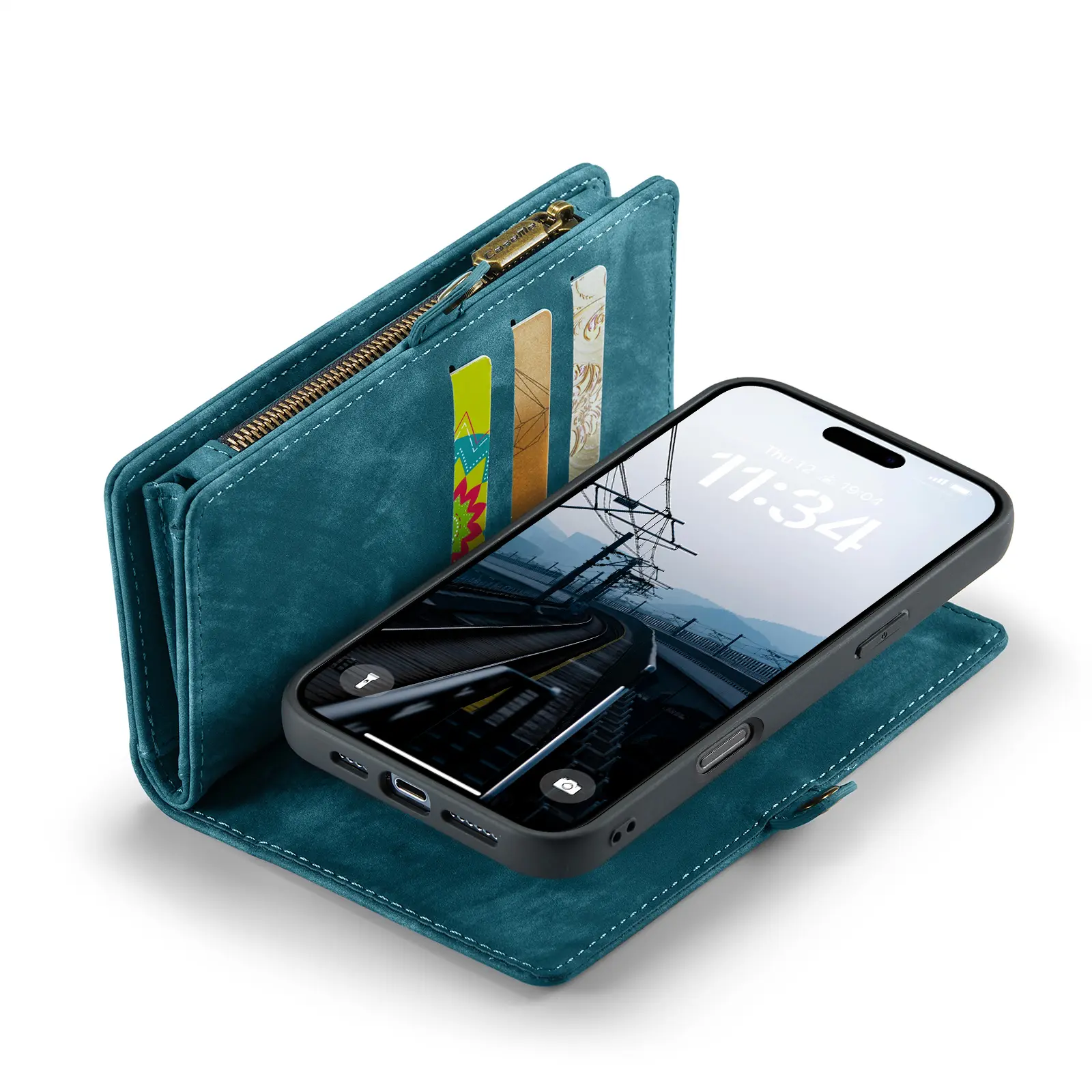 Multi-slot Plånboksfodral iPhone 16 Pro Blå