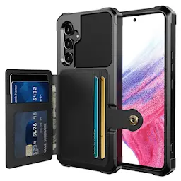 Samsung Galaxy A34 Stødsikkert mobilcover med pung, Sort