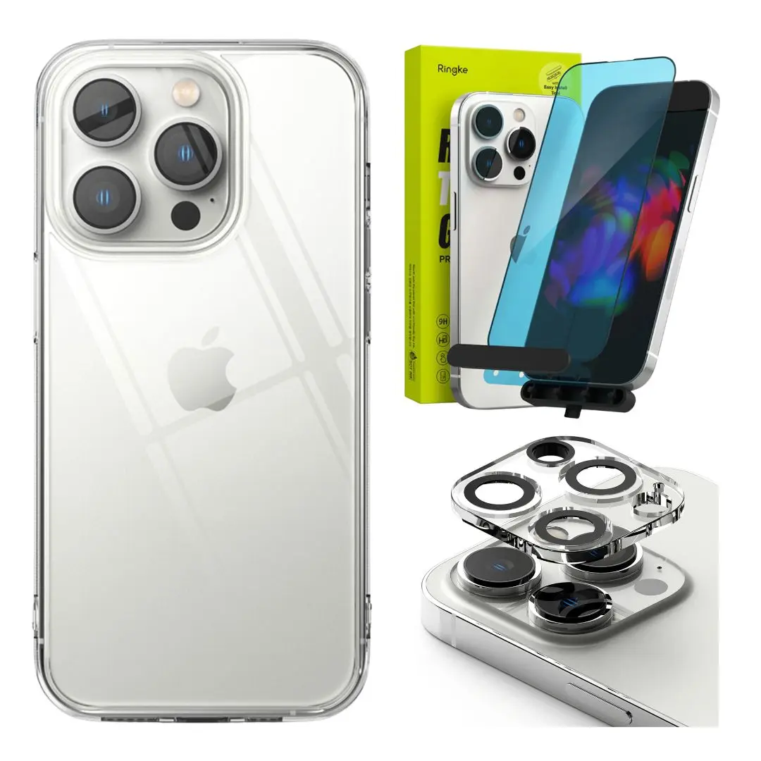 Täydellinen Setti iPhone 14 Pro Kuori, Näytönsuoja, Kamerasuojalla