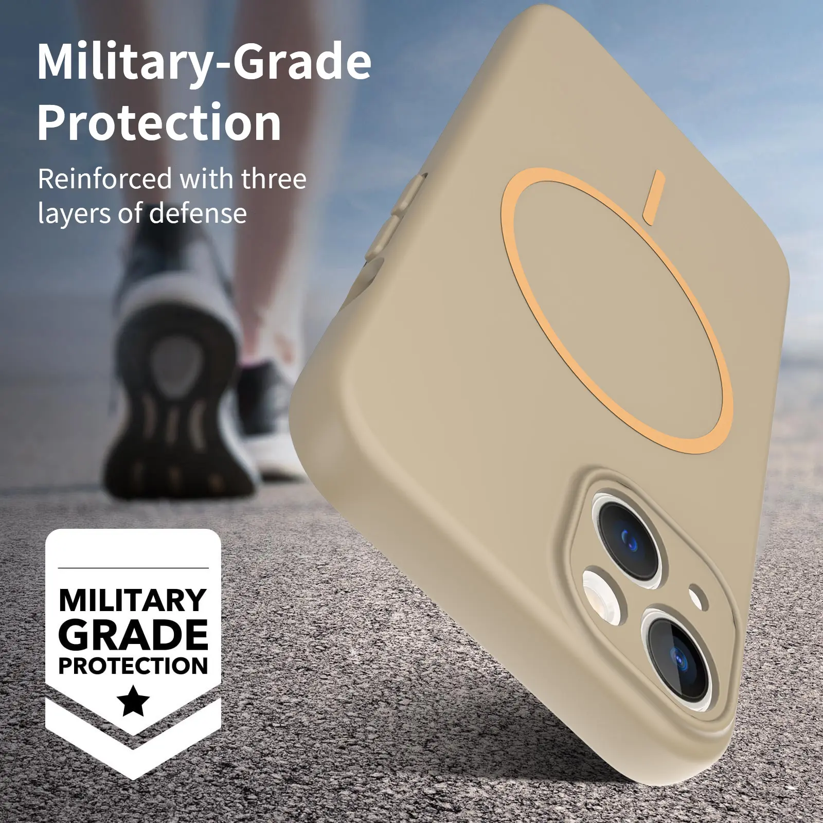 MagSafe-skal SoftArmor iPhone 14 Taupe