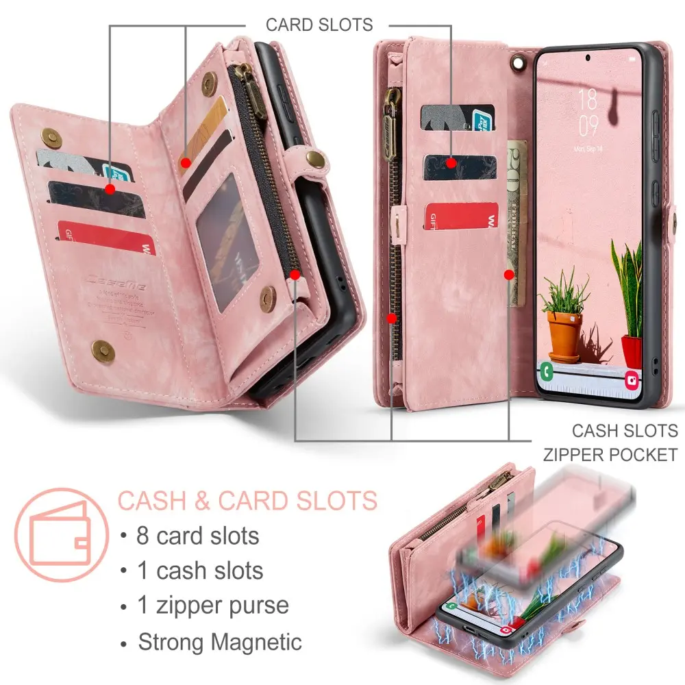Multi-slot Plånboksfodral Samsung Galaxy S26 Plus Rosa