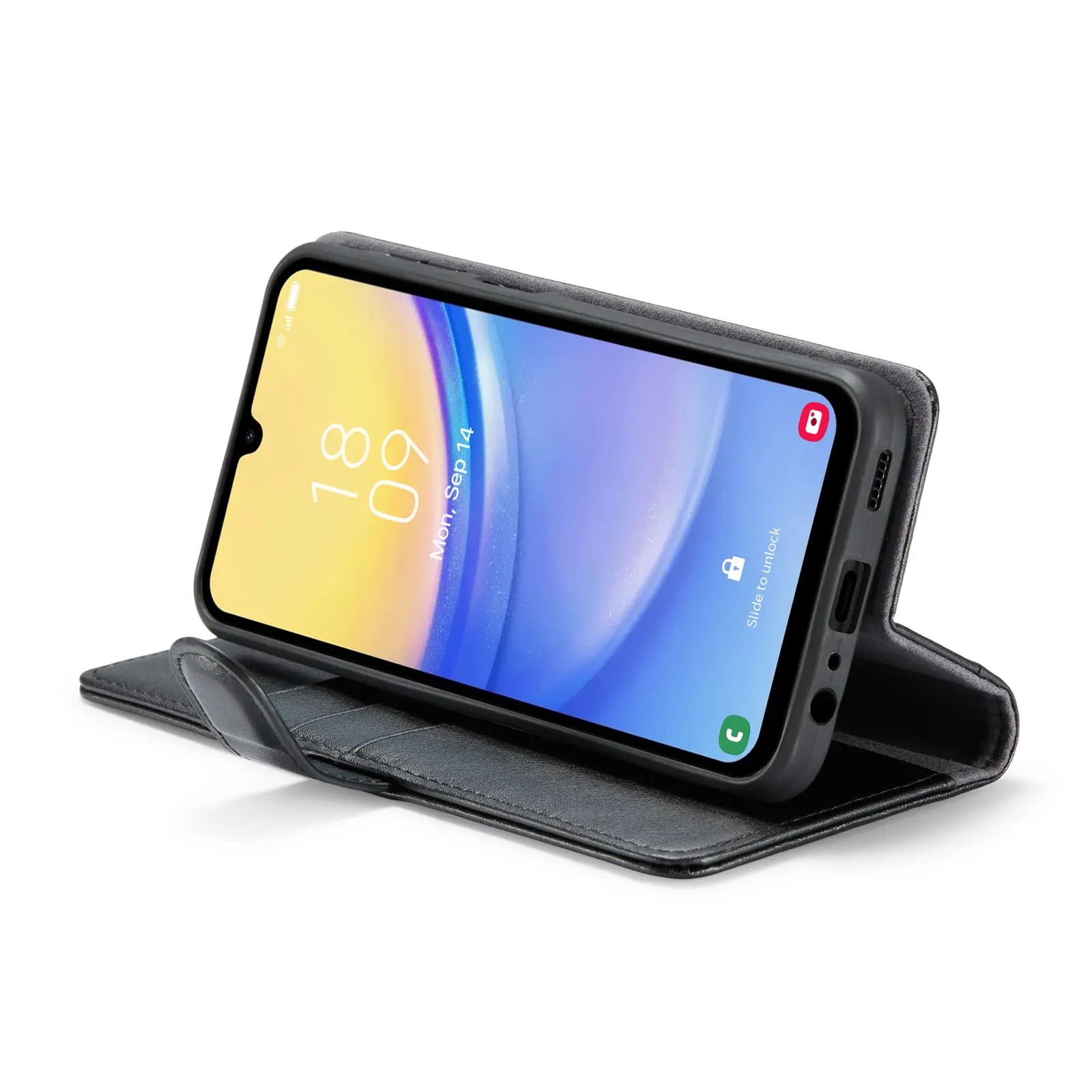 Äkta Läderfodral Samsung Galaxy A25 Svart