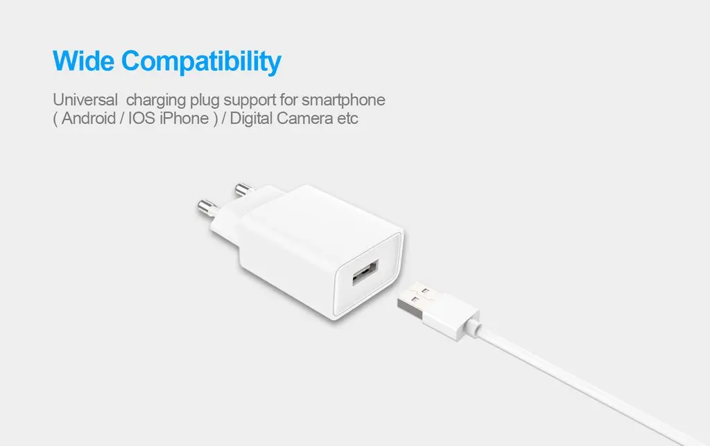 Väggladdare USB-A 12W Vit