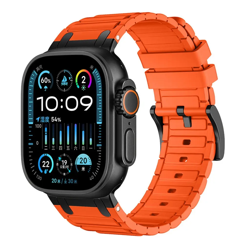 Tough Silicone Strap Apple Watch Series 12 47mm Orange