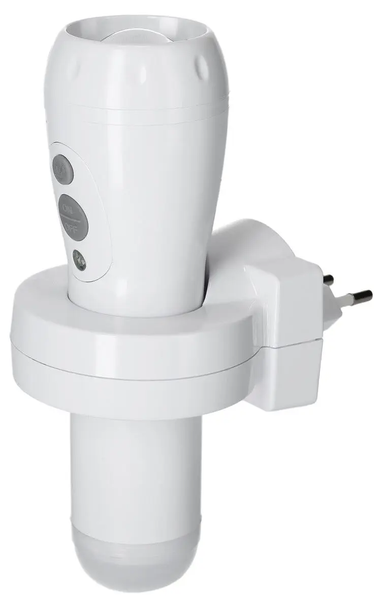 Genopladelig lommelygte med natlys, Hvid