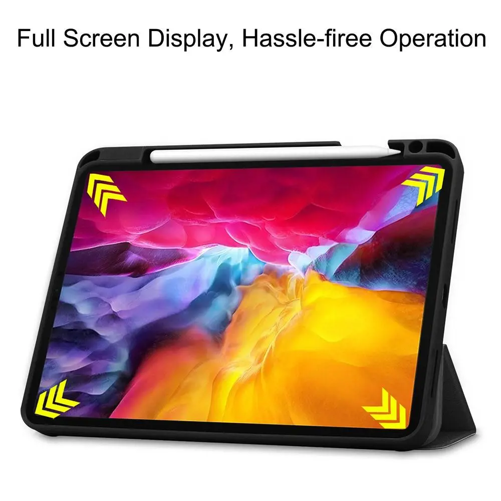 Apple iPad Pro 11 4th Gen (2022) Fodral Tri-fold med Pencil-hållare Svart