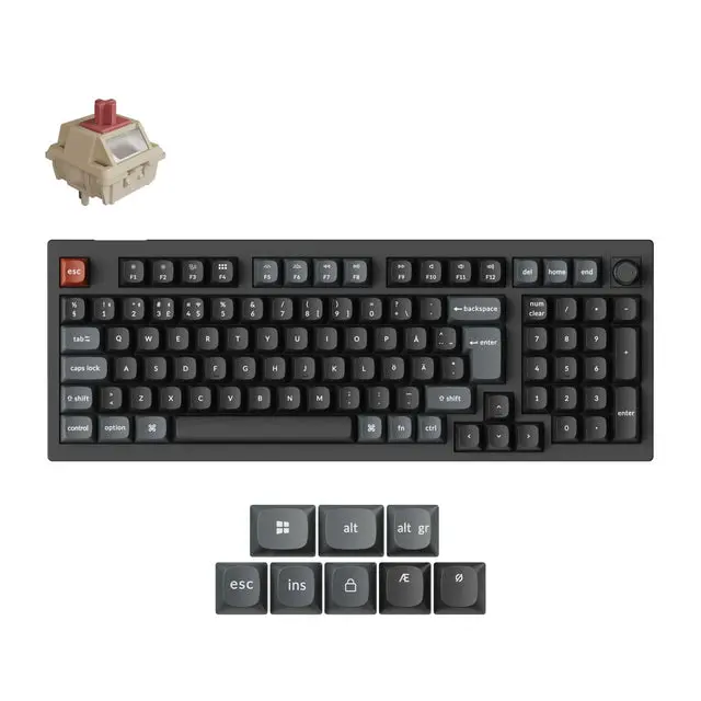 V5 Ultra 8K Trådløst gamingtastatur Tri-Mode Hot Swap POM, Red