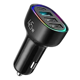 Billader LED USB-C + 3 x USB-A 75W, Svart