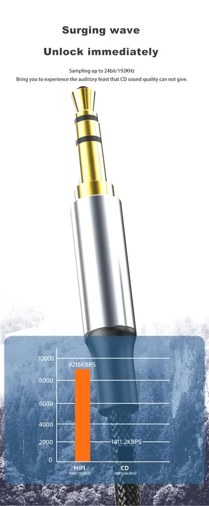 Lightning till 3.5 mm adapter 1m Svart