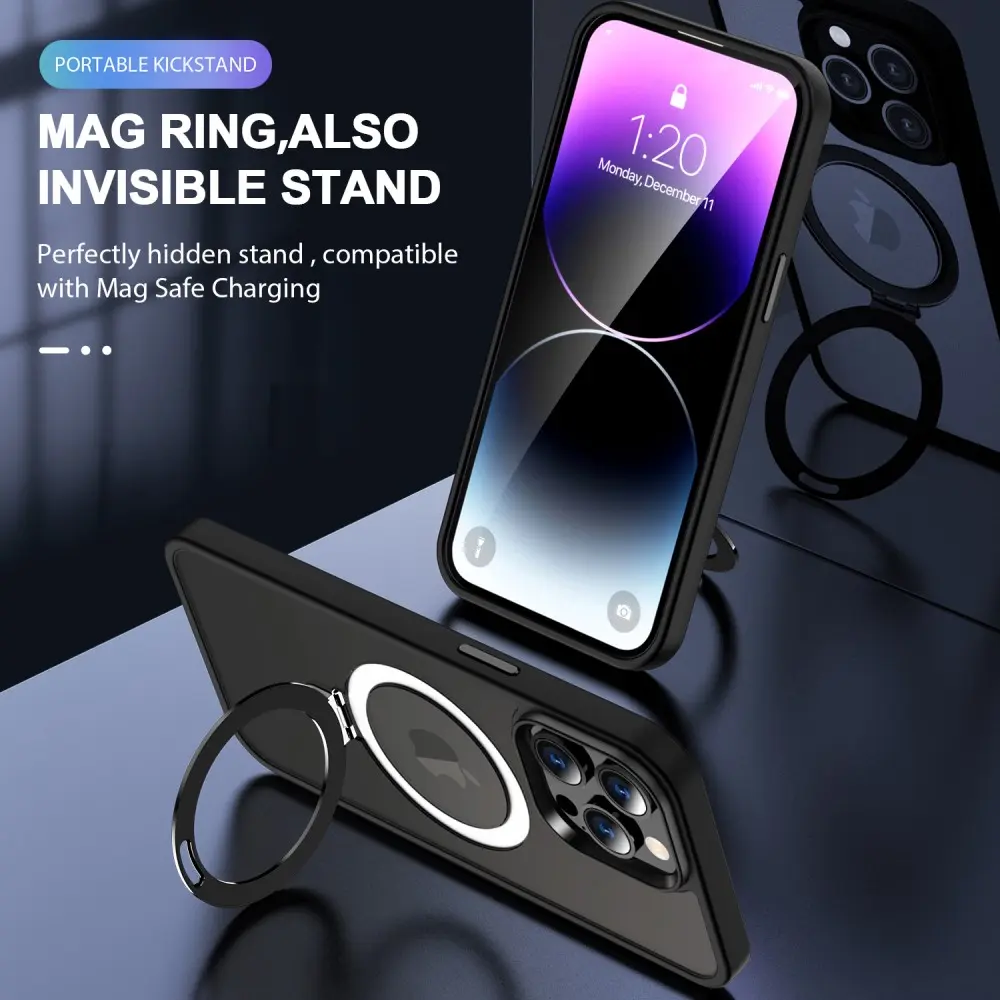 Hybridskal Magnetic Ring iPhone 13 Pro Svart