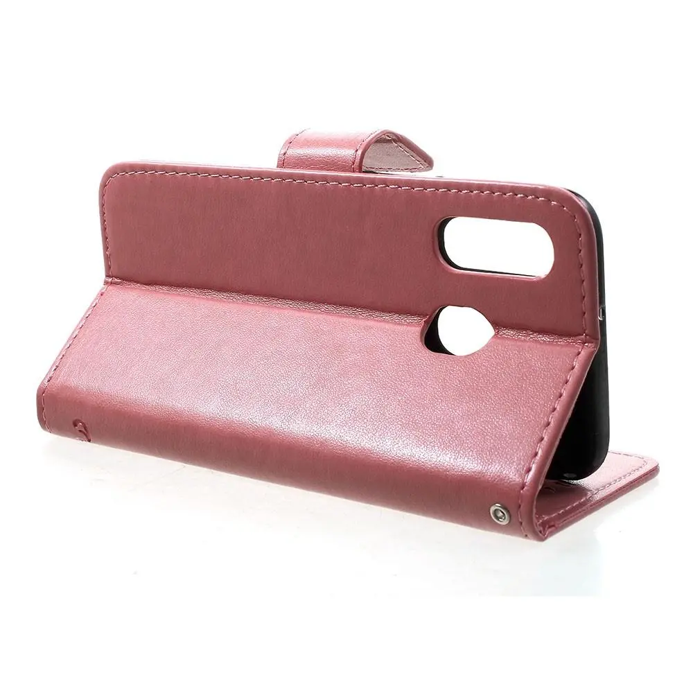 Läderfodral Fjärilar Samsung Galaxy A20e Rosa