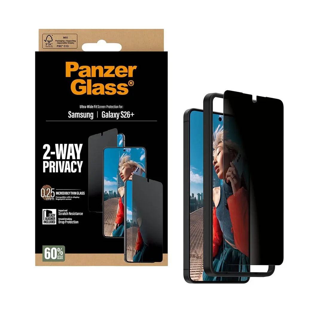 Samsung Galaxy S26 Privacy Screen Protector (with EasyAligner) Ultra Wide Fit