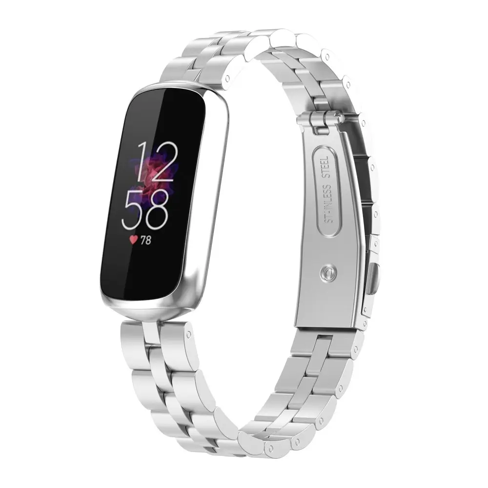 Fitbit Luxe Stilrent länkarmband i metall, Silver