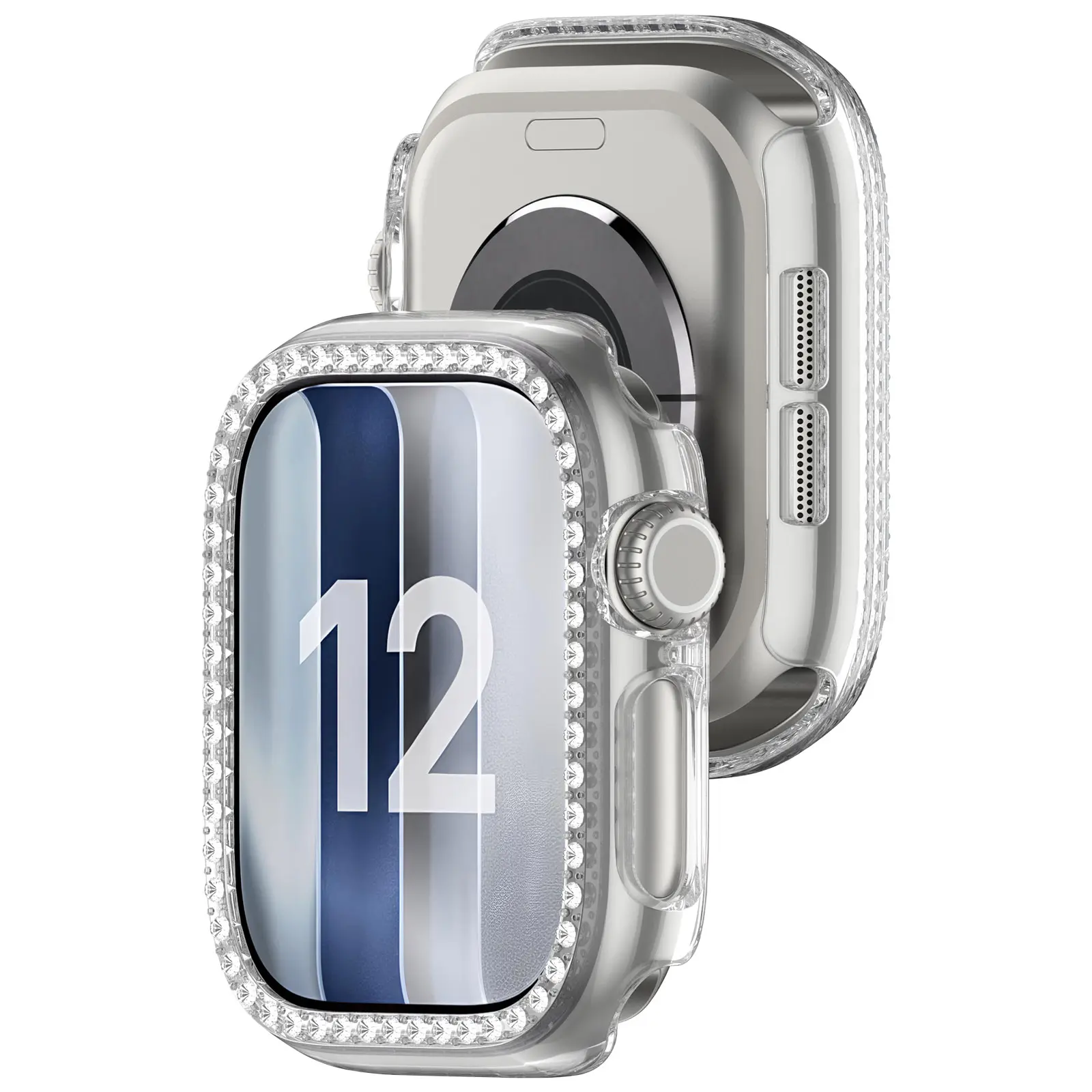 Rhinestone Skal Apple Watch Series 12 43mm Genomskinlig