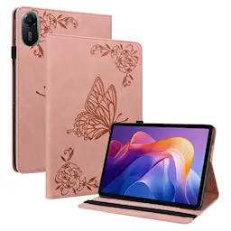 Læderetui Sommerfugle Xiaomi Redmi Pad 2 Lyserød