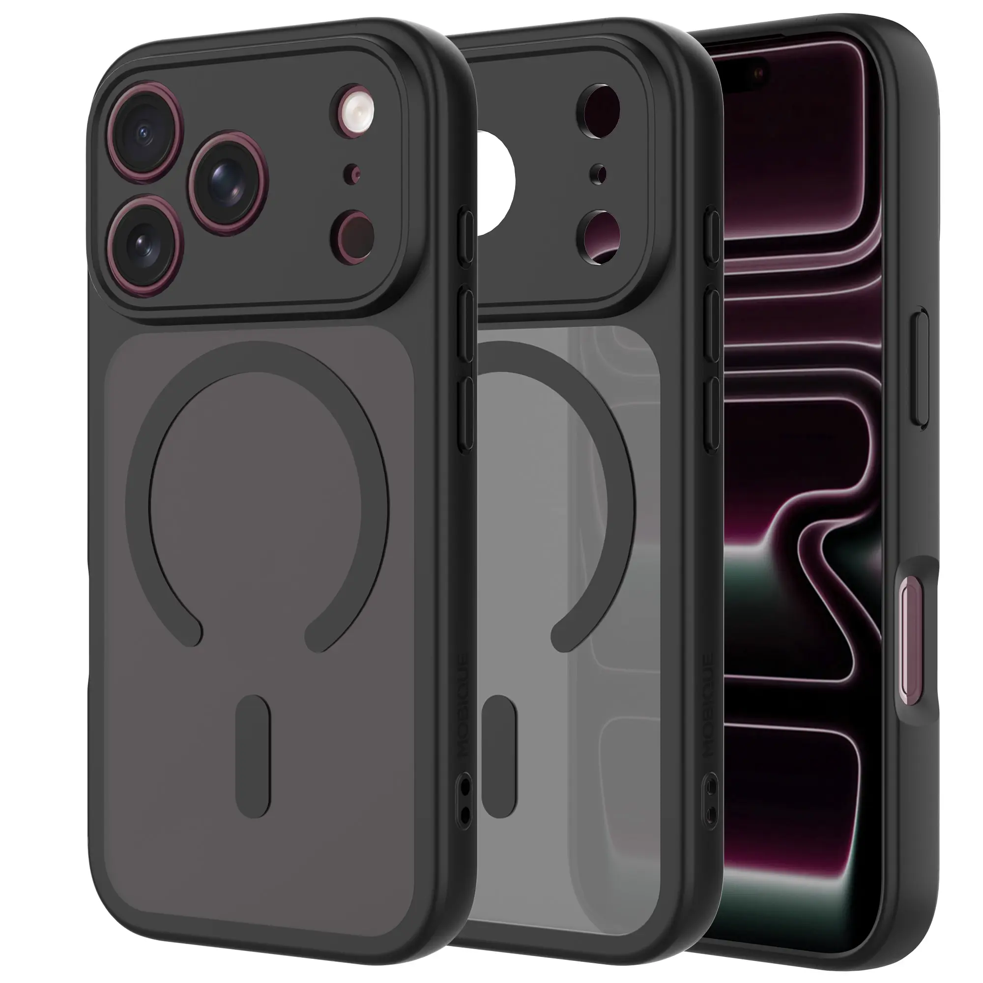 iPhone 18 Pro Max Hybrid-deksel Magnetisk,  Frosted Black