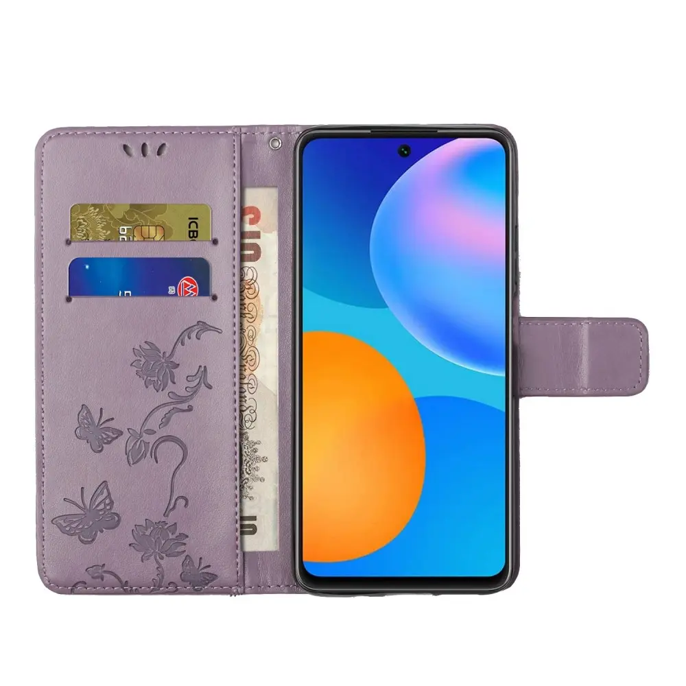 Läderfodral Fjärilar Xiaomi 12T/12T Pro Lila