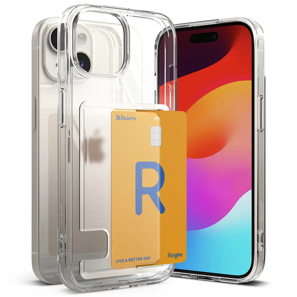 Fusion Card Case iPhone 15 Genomskinlig