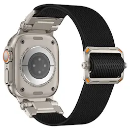 Apple Watch Series 10 46mm Slidstærkt og fleksibelt nylonrem, Sort/titan
