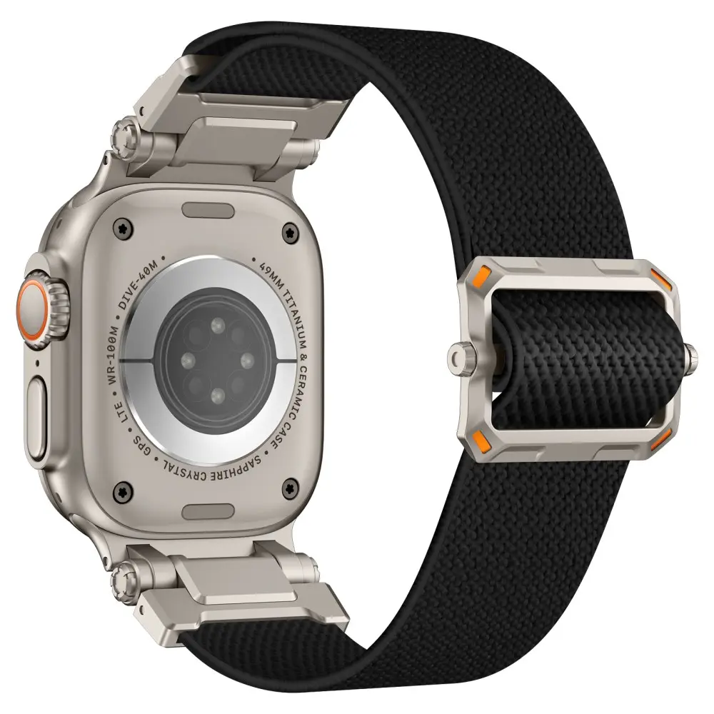 Endure Flex Nylon Strap Apple Watch SE 44mm Sort/titan